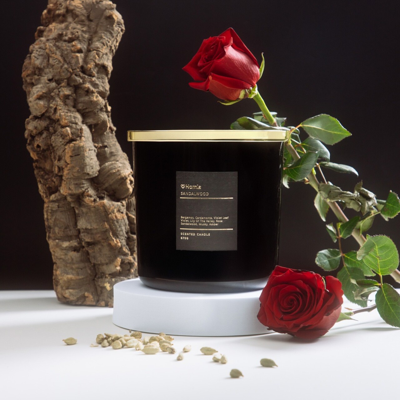 Lumanare parfumata Aura, Homla, 870 gr, ceara, negru - imagine 7
